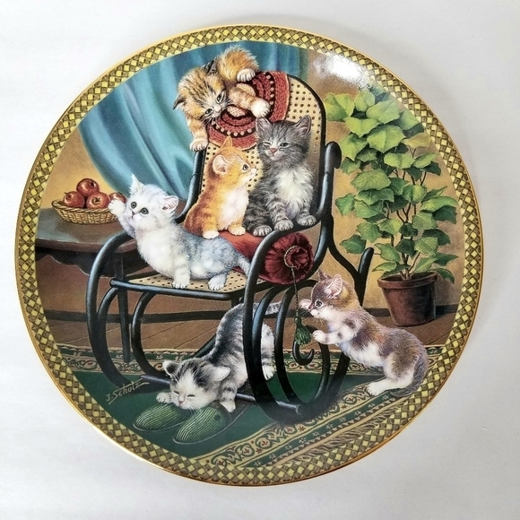2007 Bradford Exchange Tender Tails by Jürgen Scholz Cat Collectible Plates - Picture 1 of 3